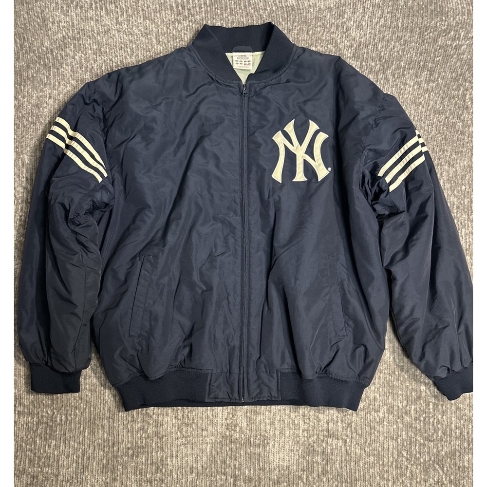 Vintage Adidas New York Yankees Jacket sz XL Three Stripes Bomber